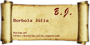 Borbola Júlia névjegykártya