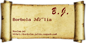 Borbola Júlia névjegykártya